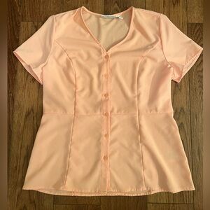 Peach Button-Up Women's Top by denim & company